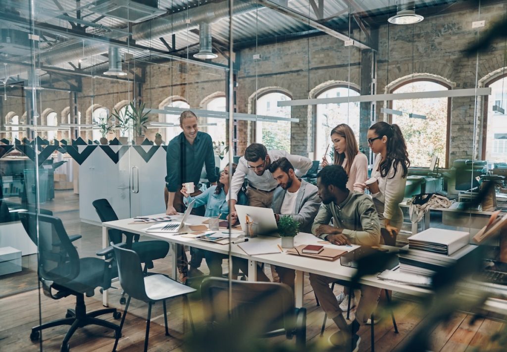 warehouse office partioned glass uk - The Mezzanine Company