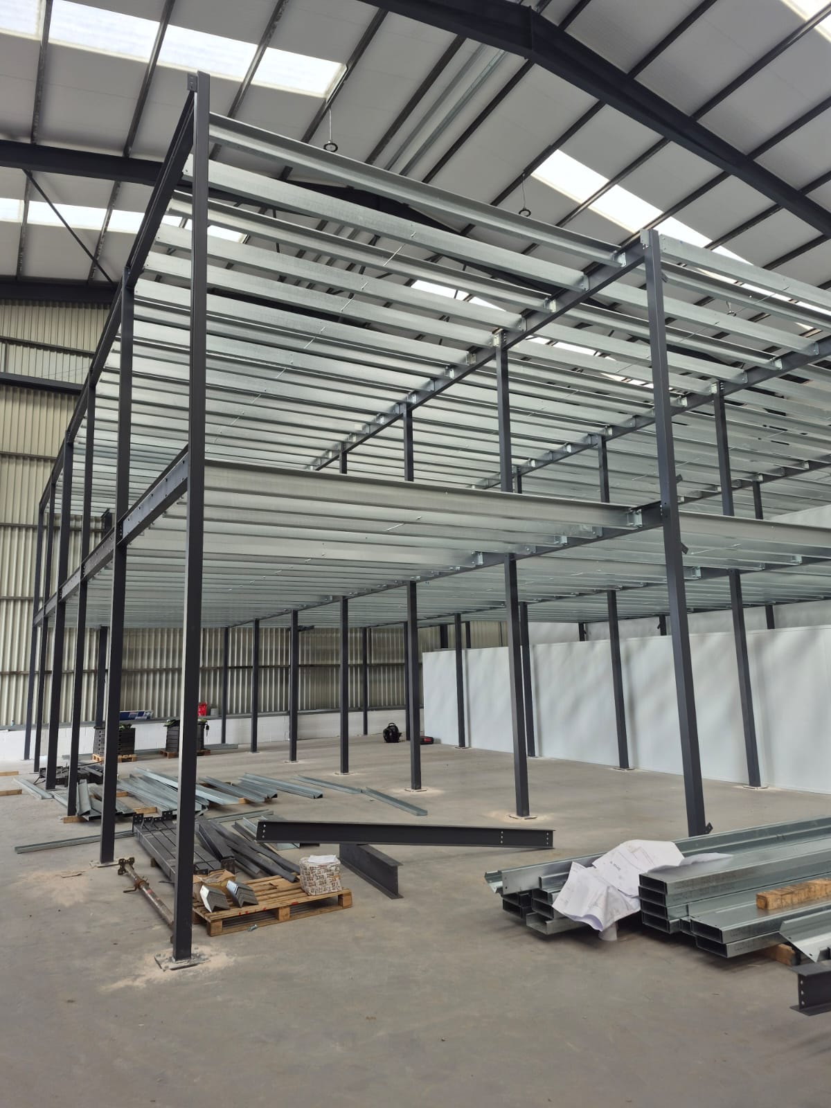 2 Tier Mezzanine Installation – Installation Started